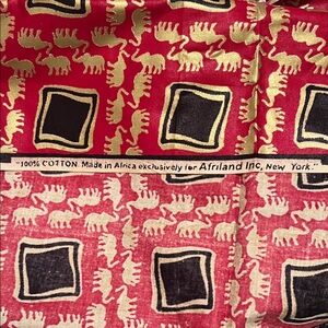 Authentic African Red and Gold Cotton Fabric
Size: 35.5 x 46 inches